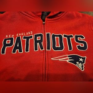 New England Patriots Zippered Hoodie. Size:L 14/16